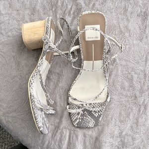 Adorable, snake print, heeled sandal by Dolce Vita! Excellent condition